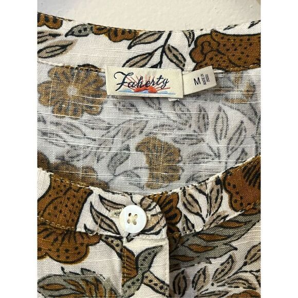 Faherty Juliet Button Down Blouse M - Picture 3 of 6